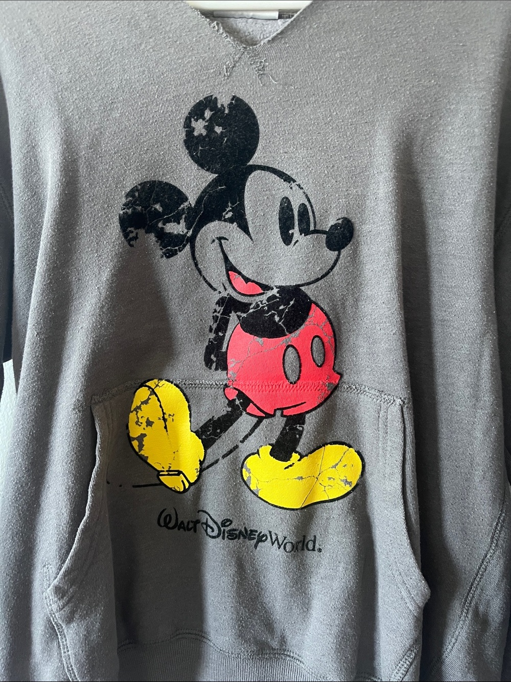 Disney Gray Hoodie with Mickey Graphic (Yellow, Red, Black) - Picture 4 of 9